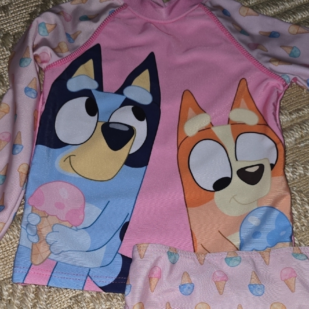Lucy Pink and Blue Kids Swim Rashguard - Picture 5 of 7